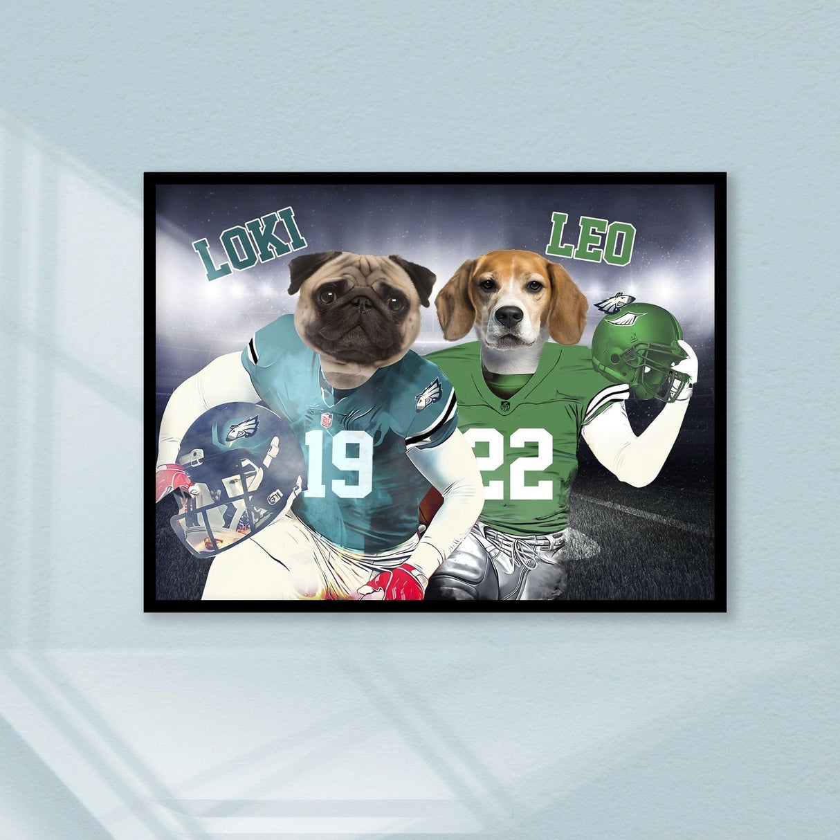 Posters, Prints, & Visual Artwork Dog Lovers - Philadelphia Eagles Football Team - Personalized Pet Poster Canvas Print