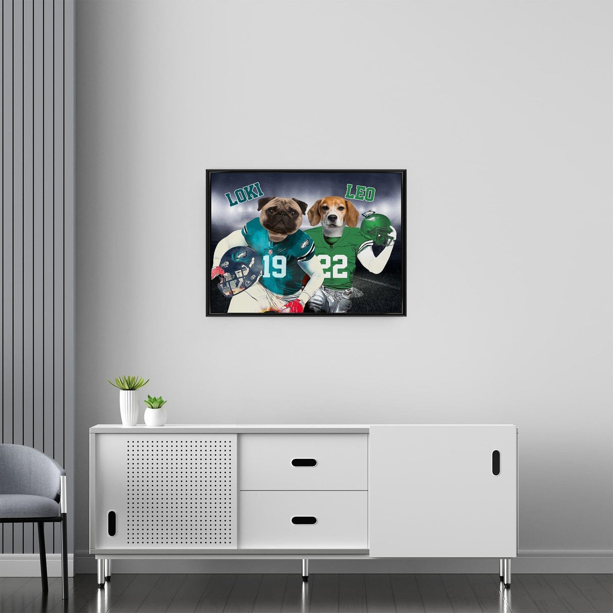 Posters, Prints, & Visual Artwork Dog Lovers - Philadelphia Eagles Football Team - Personalized Pet Poster Canvas Print