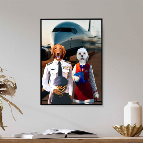 Posters, Prints, & Visual Artwork Dog Lovers - Pilot & Flight Attendant - Personalized Pet Poster Canvas Print