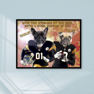 Posters, Prints, & Visual Artwork Dog Lovers - PITTSBURGH STEELERS Football Canvas 2 Pets - Personalized Pet Poster Canvas Print