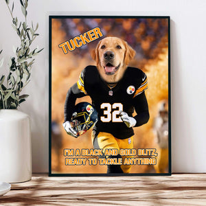 Posters, Prints, & Visual Artwork Dog Lovers - PITTSBURGH STEELERS Football Canvas 3 Pets - Personalized Pet Poster Canvas Print