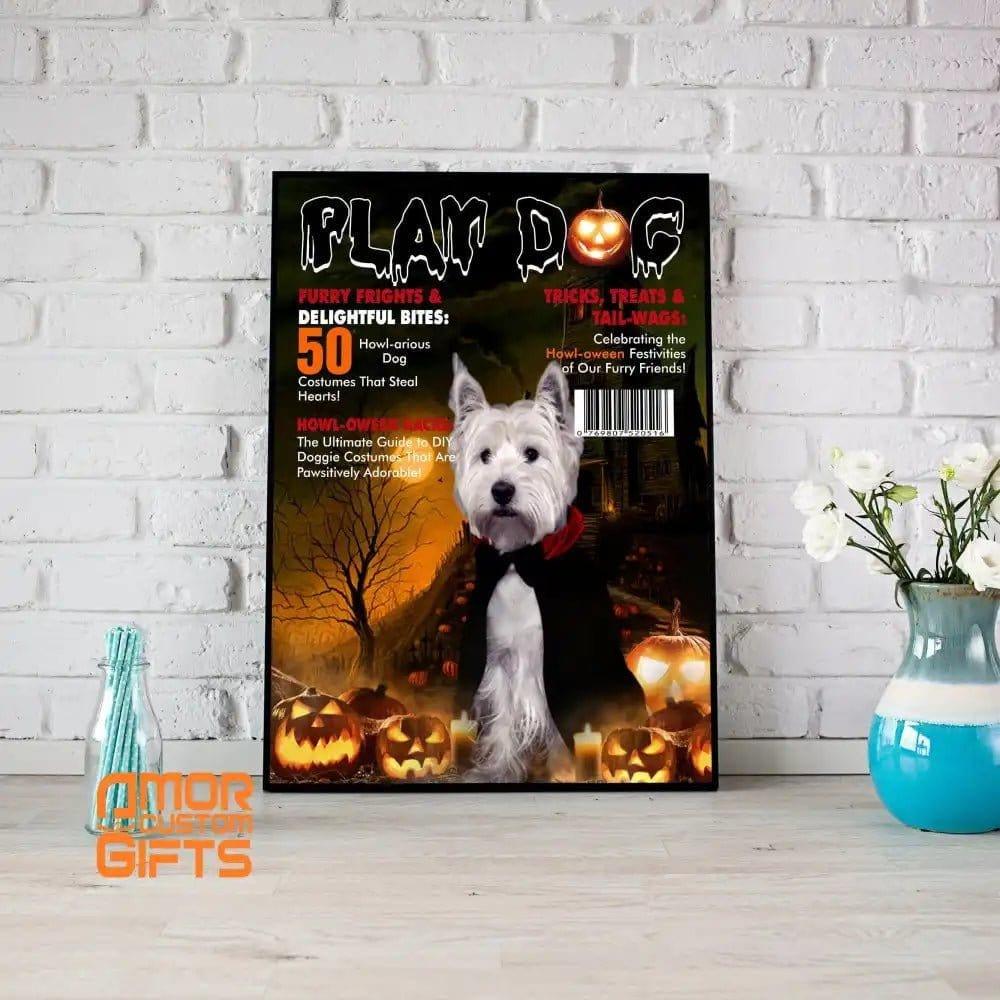 Posters, Prints, & Visual Artwork Dog Lovers - Playdog Halloween Magazine - Personalized Pet Poster Canvas Print