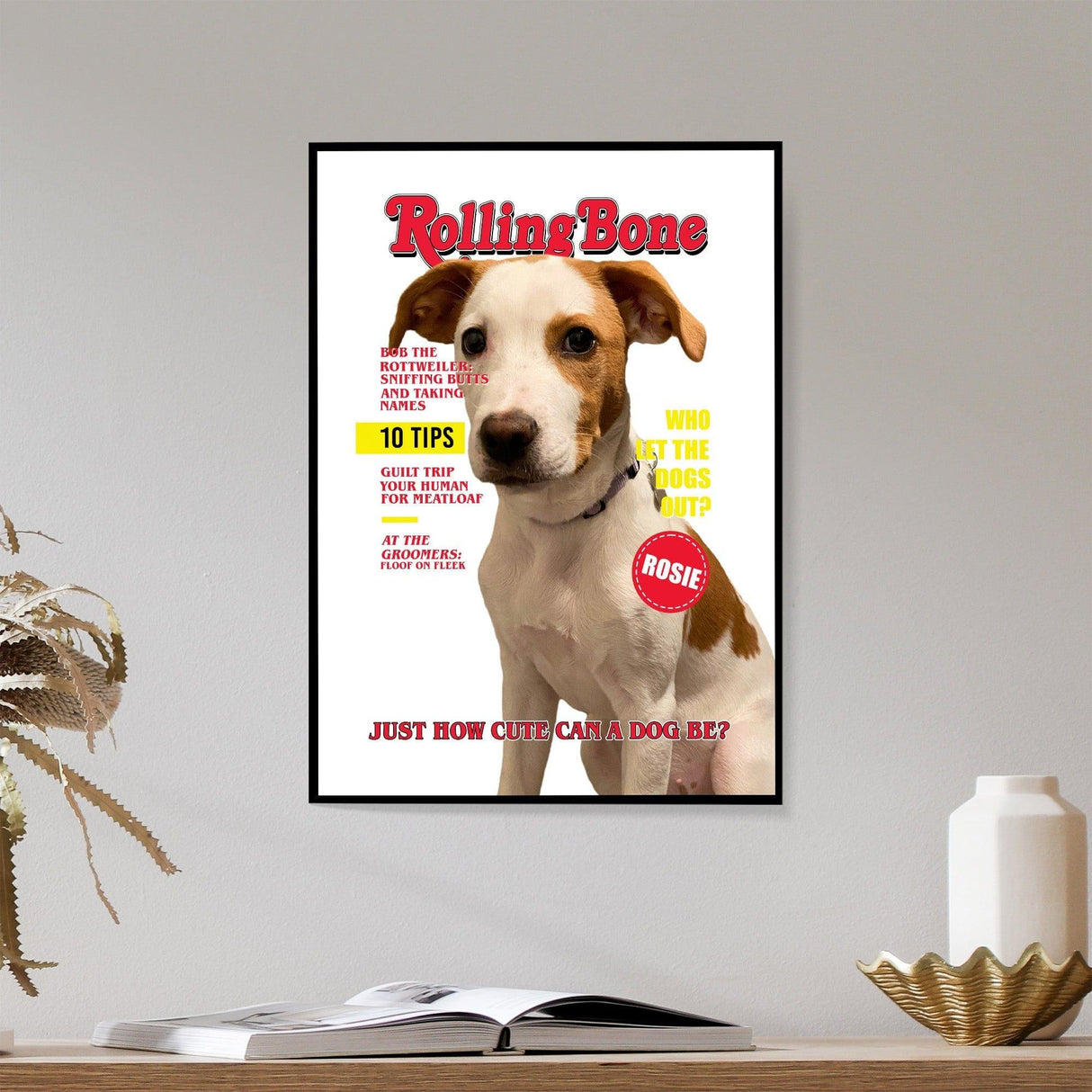 Posters, Prints, & Visual Artwork Dog Lovers - Rolling Bone 2 - Personalized Pet Poster Canvas Print