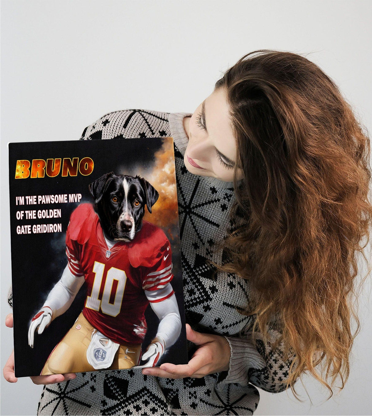 Posters, Prints, & Visual Artwork Dog Lovers - San Francisco Football Dog - Personalized Pet Poster Canvas Print