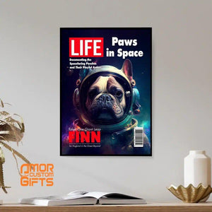 Posters, Prints, & Visual Artwork Dog Lovers - Space Dog Magazine 5 - Personalized Pet Poster Canvas Print