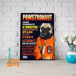 Posters, Prints, & Visual Artwork Dog Lovers - Space Dog Pawstronaut Magazine 1 - Personalized Pet Poster Canvas Print