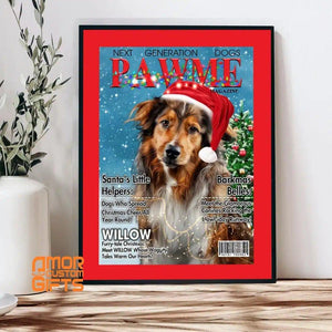 Posters, Prints, & Visual Artwork Dog Lovers - Time Xmas Pawme Magazine - Personalized Pet Poster Canvas Print