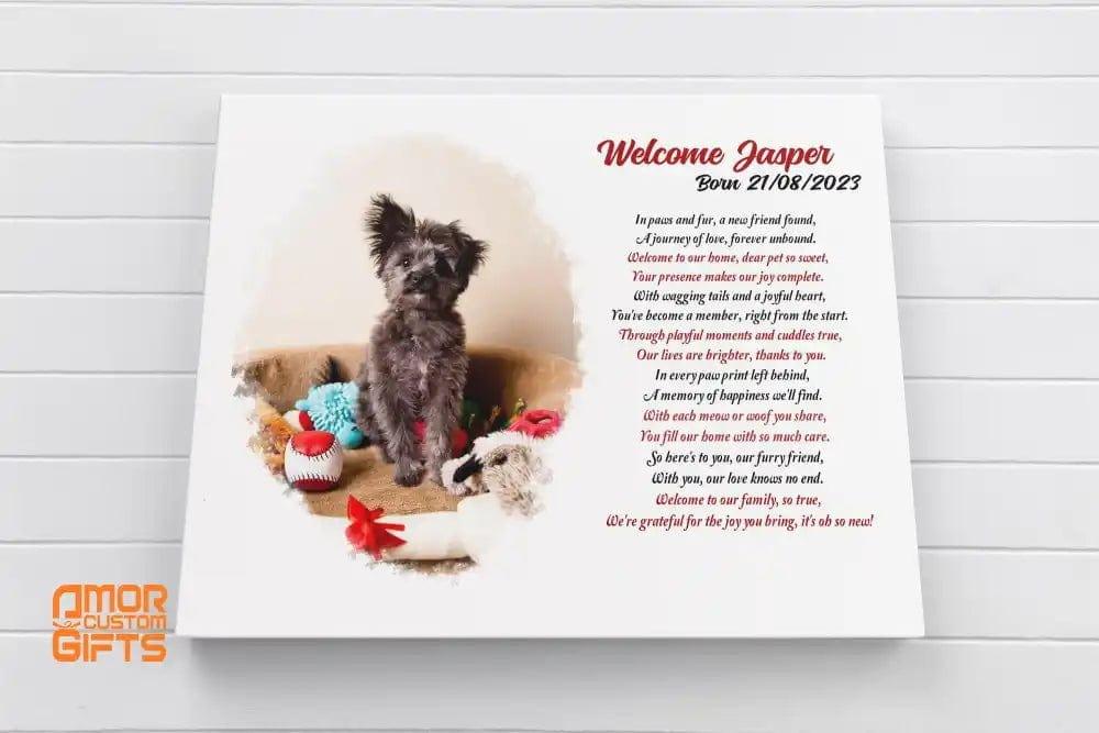 Posters, Prints, & Visual Artwork Dog Lovers - Welcome New Dog Canvas 1 - Personalized Pet Poster Canvas Print