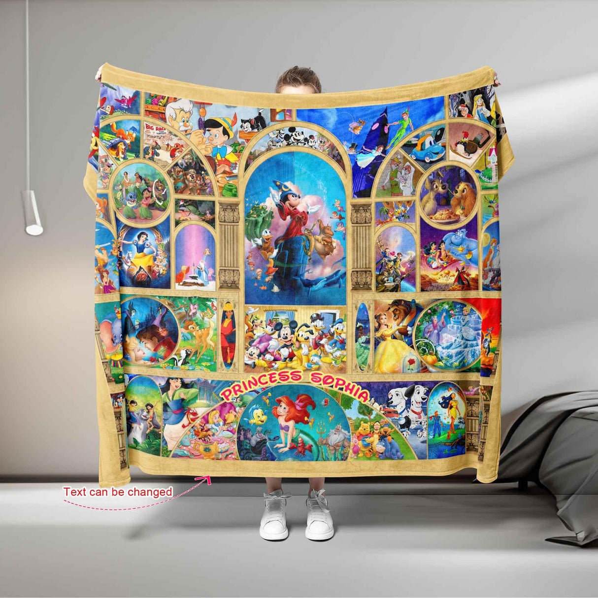 Blankets Fairy Tale Princess Stained Glass Blanket, Personalized Fleece Blanket,  Customized Blanket