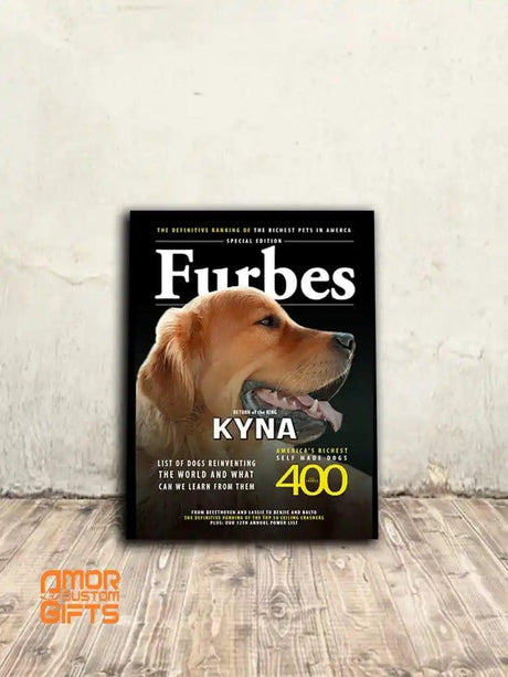 Posters, Prints, & Visual Artwork 'Furbes' 2 Personalized Pet Poster Canvas Print | Personalized Dog Cat Prints | Magazine Covers | Custom Pet Portrait from Photo | Personalized Gifts for Dog Mom or Dad, Pet Memorial Gift