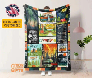 Blankets Go Camping Blanket, Personalized Custom Fleece Blanket, Gift  Customized Blanket