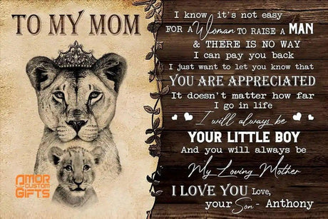 Posters, Prints, & Visual Artwork I Will Always Be Your Little Boy - Mom Custom Photo Canvas Gift