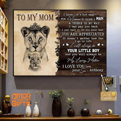 Posters, Prints, & Visual Artwork I Will Always Be Your Little Boy - Mom Custom Photo Canvas Gift