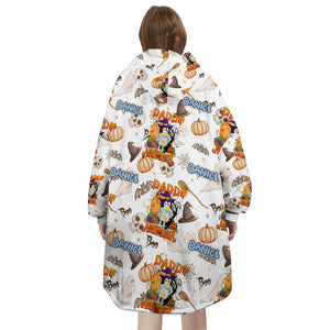 Personalized Snug Oversized Sherpa Wearable Blue Heeler Dog Daddy's Halloween Hoodie Blanket