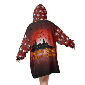 Personalized Snug Oversized Sherpa Wearable Kitty Potter Halloween Hoodie Blanket