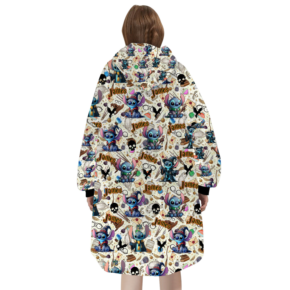 Personalized Snug Oversized Sherpa Wearable Stitch Potter Halloween Hoodie Blanket