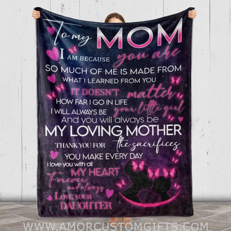 Blanket Mother's Day Gift For Mom, To My Mom Personalized Blanket From Daughter, Customized Gift For Mom, Fleece Blanket for her