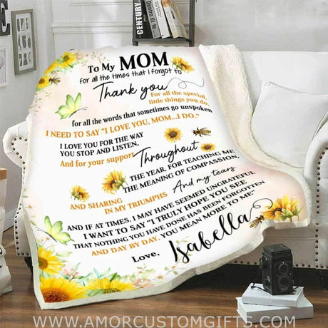 Blanket Mother's Day Gift To My Mom I Love You Customized Blanket, Gift For Mama Fleece Blanket