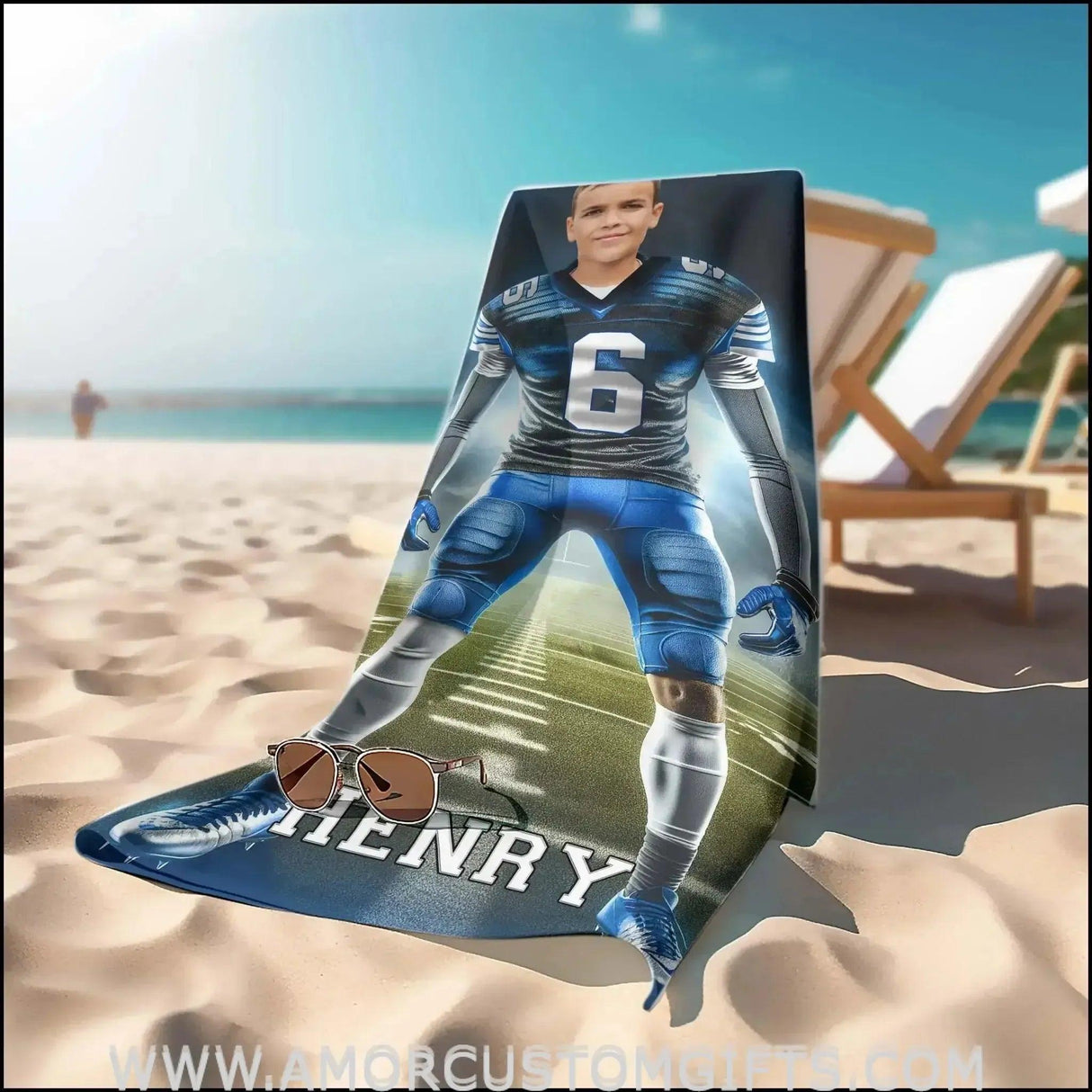 Towels Personalized NCAA Air Force Football Boy Falcons Photo Beach Towel