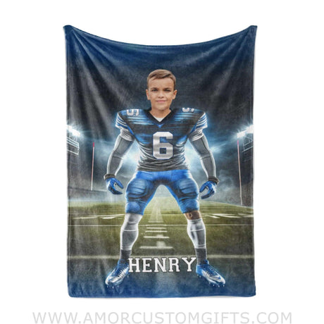 Blankets Personalized NCAA Air Force Football Boy Falcons Photo Blanket | Custom Name & Face Boy Blanket