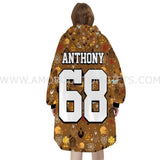 Personalized American Football Halloween Snug Oversized Wearable Hoodie Blanket-Hoodie Blanket-Amor Custom Gifts