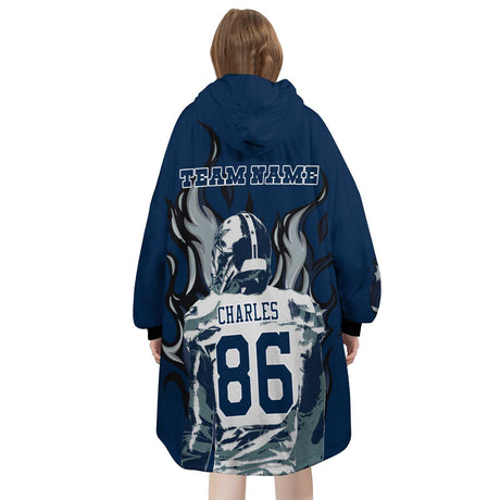 Personalized American Football Snug Oversized Wearable Hoodie Blanket-Hoodie Blanket-Amor Custom Gifts