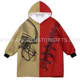 Personalized American Football Snug Oversized Wearable Hoodie Blanket-Hoodie Blanket-Amor Custom Gifts