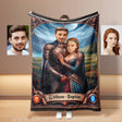 Blankets Personalized Aragorn And Arwen LOTR Couple Blanket | Custom Face & Name Couple Blanket