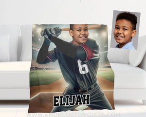 Blankets Personalized MLB Arizona Baseball Boy Diamondbacks Photo Blanket | Custom Name & Face Boy Blanket