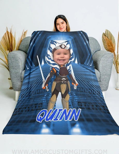 Blankets Personalized Ashoka 1 Boy Blanket | Custom Face & Name Blanket For Boys