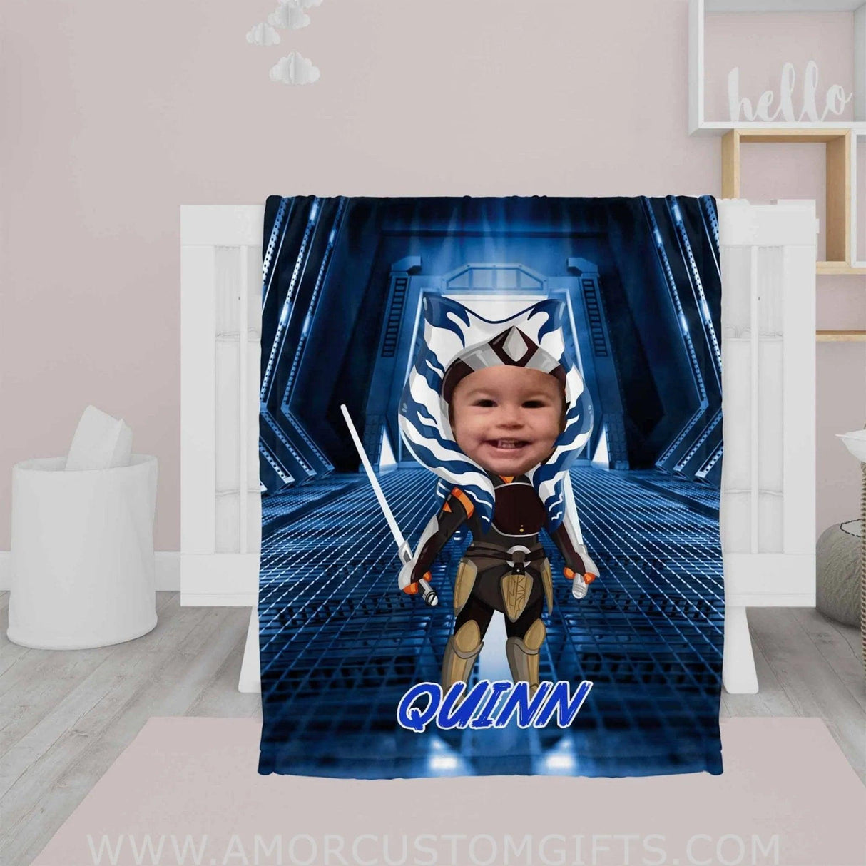 Blankets Personalized Ashoka 1 Boy Blanket | Custom Face & Name Blanket For Boys