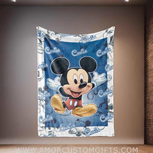 Blankets Personalized Baby Micky Disney Blanket | Custom Name Blanket For Baby Boy Girl