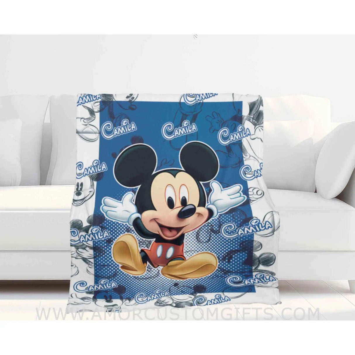 Blankets Personalized Baby Micky Disney Blanket | Custom Name Blanket For Baby Boy Girl