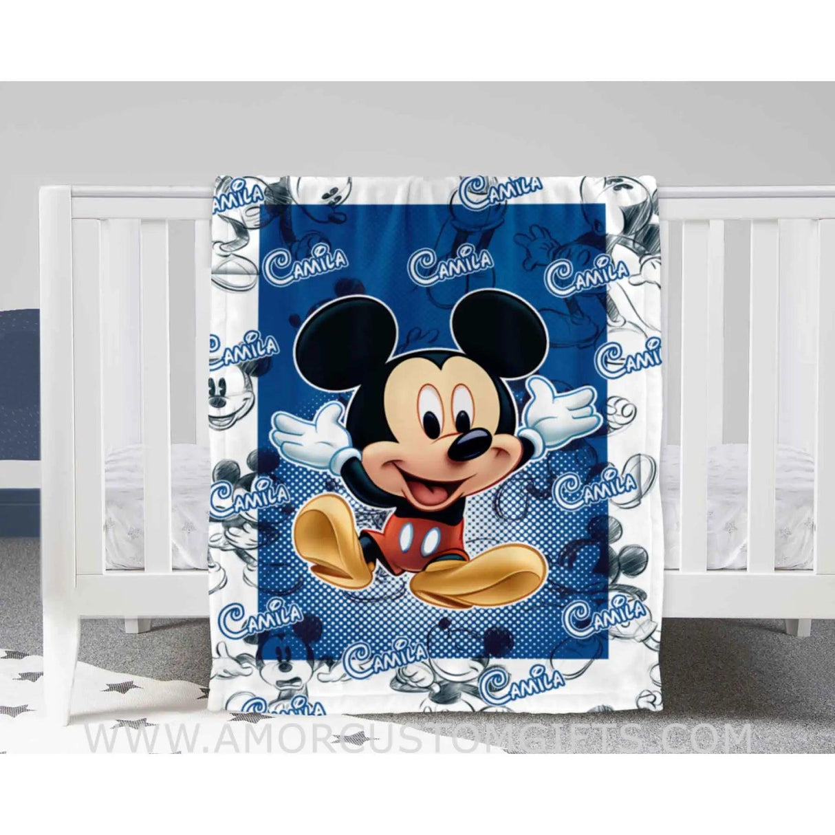 Blankets Personalized Baby Micky Disney Blanket | Custom Name Blanket For Baby Boy Girl