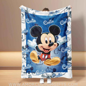 Blankets Personalized Baby Micky Disney Blanket | Custom Name Blanket For Baby Boy Girl