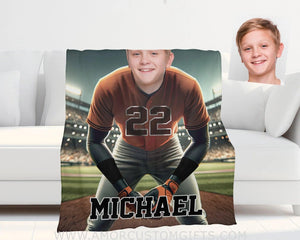 Personalized Mlb Baltimore Baseball Boy Orioles Photo Blanket Blankets