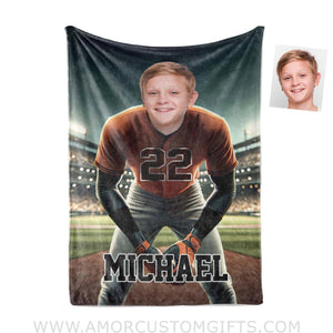 Personalized Mlb Baltimore Baseball Boy Orioles Photo Blanket Blankets