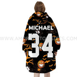 Personalized Baseball Halloween Snug Oversized Wearable Hoodie Blanket-Hoodie Blanket-Amor Custom Gifts