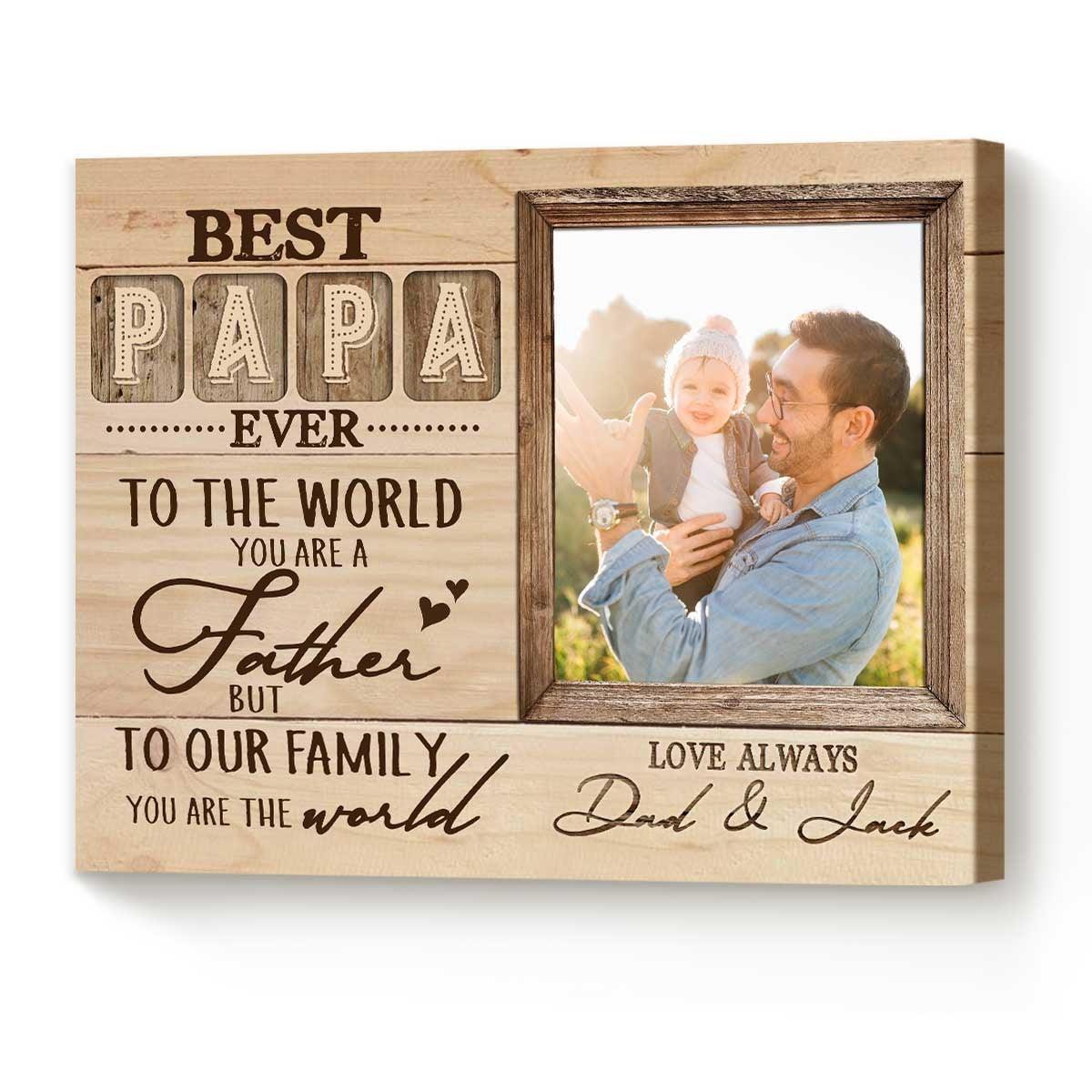 Personalized Best Papa Ever Wall Art, Father’s Day Gifts - Amor Custom Gifts