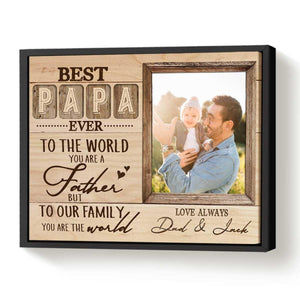 Personalized Best Papa Ever Wall Art, Father’s Day Gifts - Amor Custom Gifts