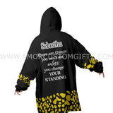 Personalized Black Pirate Snug Oversized Wearable Hoodie Blanket-Hoodie Blanket-Amor Custom Gifts