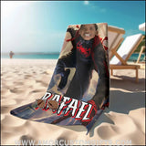 Towels Personalized Black Spidey Beach Towel | Customized Superhero Theme Pool Towel