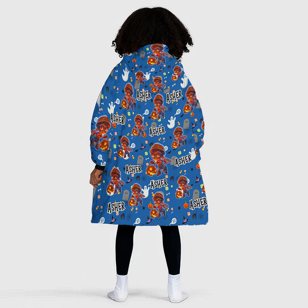 Personalized Blipp Truck Boy Halloween Snug Oversized Wearable Hoodie Blanket-Hoodie Blanket-Amor Custom Gifts