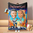 Blankets Personalized Boy Proposes Girl Blanket | Custom Face & Name Couple Blanket