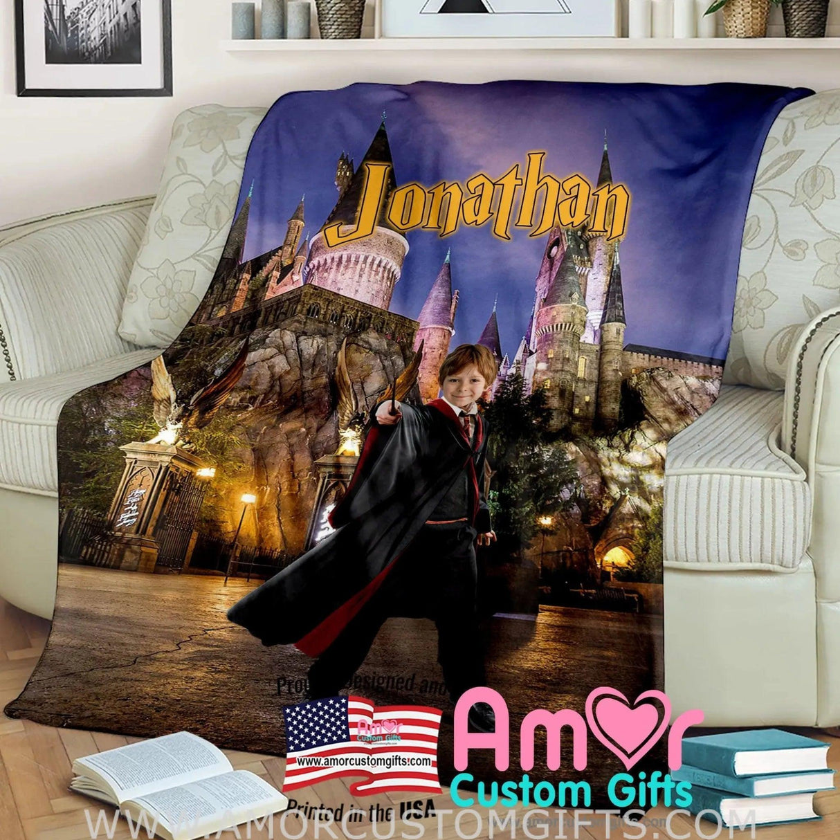 Blankets Personalized Boy Wizard Castle Blanket | Custom Boy Blanket,  Customized Blanket