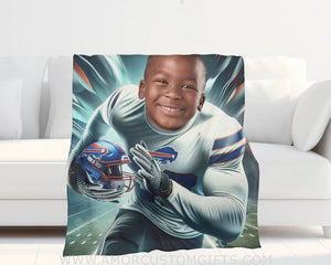 Blankets Personalized Buffalo Football Boy Bills Photo Blanket | Custom Name & Face Boy Blanket