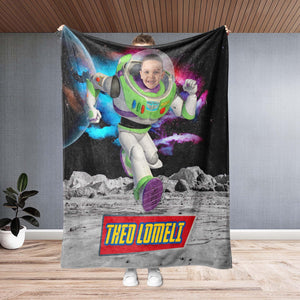 Blankets Personalized Buzz Photo Blanket | Custom Face & Name Light Year Blanket