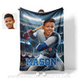 Blankets Personalized MLB Chicago Baseball Boy Cubs Photo Blanket | Custom Name & Face Boy Blanket