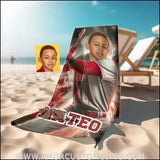 Towels Personalized MLB Cincinnati Baseball Boy Reds Photo Beach Towel