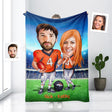 Blankets Personalized CS Football Couple Blanket | Custom Football Couple Blanket,  Customized Blanket